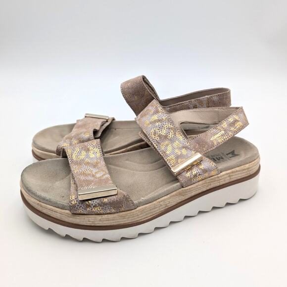 Mephisto Dominica Platform Sandal Women's Light Taupe Boa Size US7.5 EU38 - Picture 1 of 13